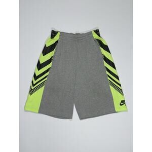 Nike Basketball Shorts Men's Size Small Gray Yellow Hi-Vis Sweat Short Comfy